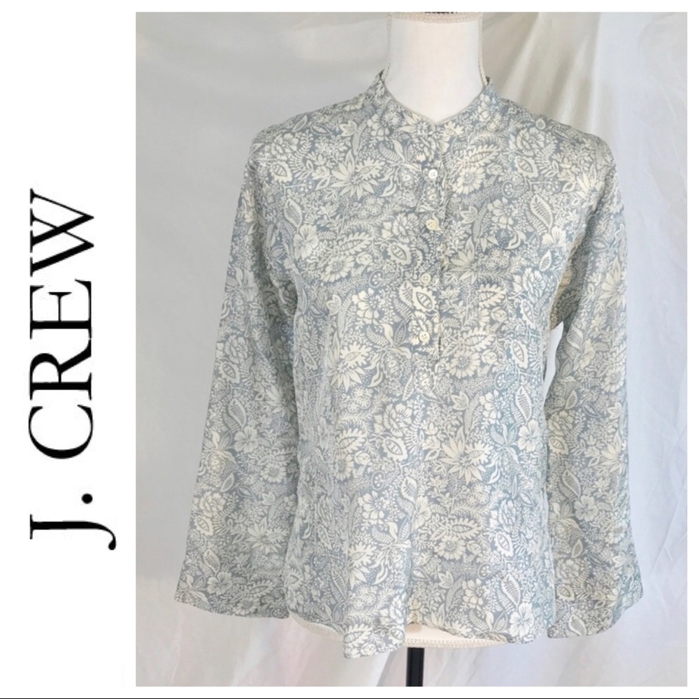 J Crew Silk Floral Blouse